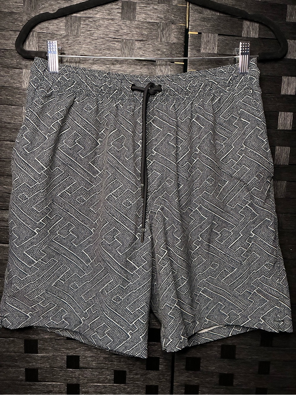 Goodfellow & Co Black and White Geometric Swim Shorts